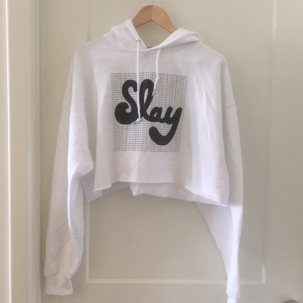 Super crop hoodie sweatshirt